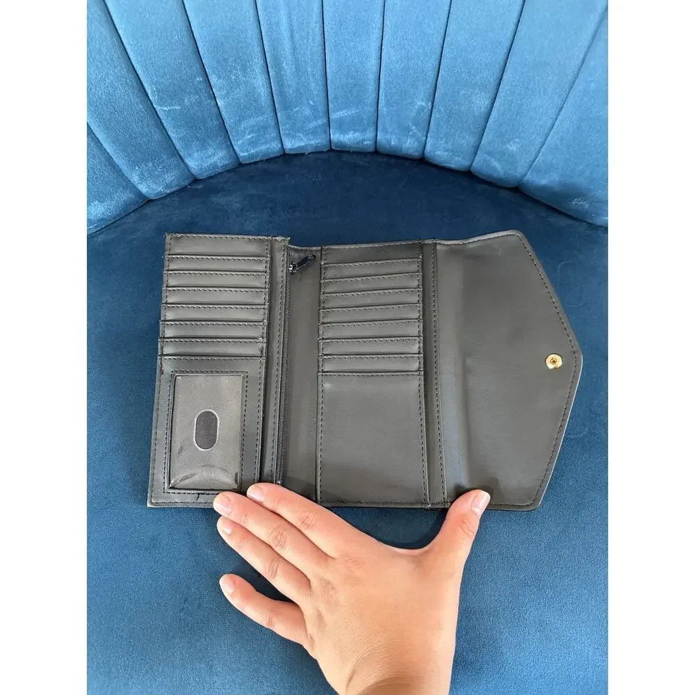 Nine West Vegan Leather Wallet Black